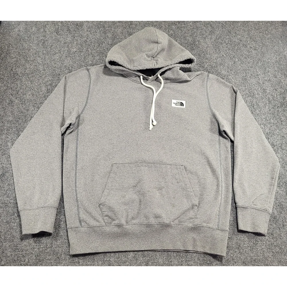 The North Face Gray Heritage Patch Pullover Hoodie Sweatshirt Sz Medium 